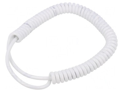 Cablu Spiralat 3x0,22mm2 PUR Alb 0,3-1,2m 300V foto