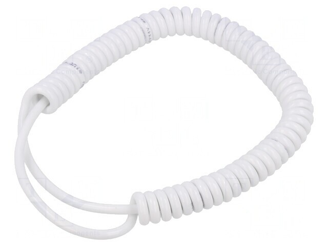 Cablu Spiralat 3x0,22mm2 PUR Alb 0,3-1,2m 300V