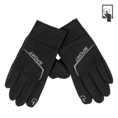 Mănuși Sport Ciclism pentru Ecran Tactil, Negru, 1 Pereche
