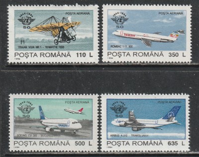 Romania 1994 - #1350 50th Anniversary of OACI 4v MNH foto
