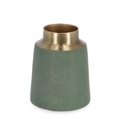 Vaza flori metal auriu verde Saad 8x10 cm