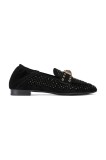 Kurt Geiger London mocasini din piele &icirc;ntoarsă Chelsea Crystal Loafer culoarea negru, cu toc plat, 4726709209