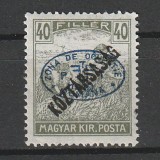40 Filler Arato Koztarsasag Magyar Kir. Posta - zona Debretin 1919, Nestampilat