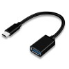 Cablu date, adaptor USB 2.0 la USB Type C, lungime cablu 10 cm - Negru, Dactylion