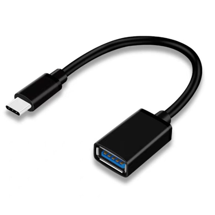 Cablu date, adaptor USB 2.0 la USB Type C, lungime cablu 10 cm - Negru