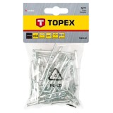 Nituri din aluminiu Topex 4.8 x 10 mm, set 50 buc pentru fixare rezistenta