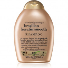 OGX Brazilian Keratin Smooth sampon pentru indreptarea parului pentru un par stralucitor si catifelat 385 ml