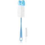 BabyOno Take Care Brush for Bottles and Teats with Mini Brush &amp; Sponge Tip perie de curățare Blue 2 buc