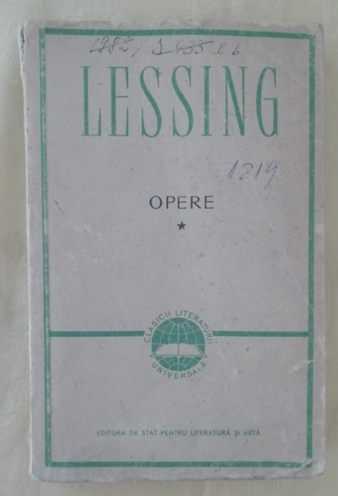 myh 712s - Lessing - Opere - 2 volume - ed 1958