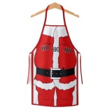 Sort de bucatarie model ho ho, decorativ, tema mos craciun, 50 x 70 cm, poliester, rosu, Oem