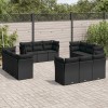 Gossi set canapele de gradina, 12 piese, cu perne, negru, poliratan