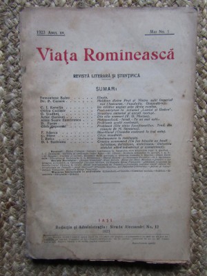 VIATA ROMANEASCA 1923 ANUL XV MAI NR 5 foto