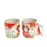 Set 2 cani multicolore 370 ml model craciun