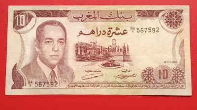 Maroc 1970 - 10 dirham, circulata foto