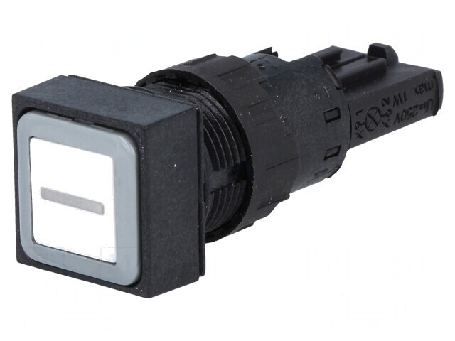 Comutator apăsare 16mm alb 2 poziții
