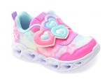Cumpara ieftin Pantofi sport SKECHERS roz, HEART LIGHTS, din material textil