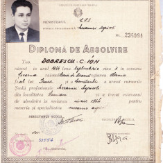 AMS# - DIPLOMA DE ABSOLVIRE SCOALA PROFESIONALA MECANICI AGRICOLI,1964