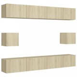 Cumpara ieftin Set de dulapuri TV, 6 piese, stejar sonoma, lemn prelucrat