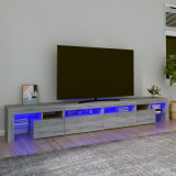 VidaXL Comodă TV cu lumini LED, gri sonoma, 260x36,5x40cm