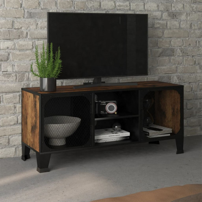 vidaXL Dulap TV ,maro,105x36x47 cm,metal și MDF