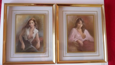 TABLOU, STICLA. LOT 2 BUC. 38/32 cm. foto