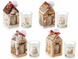 Set 4 lumanari parfumate Craciun in cutie cadou multiarome cm 5,5 x 5,5 x 11,5 H