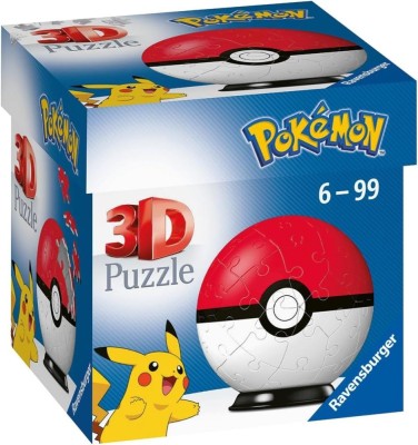 Puzzle 3D sfera Pokemon cu 55 piese, Ravensburger, multicolor foto