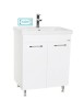 Baza si lavoar ceramic GN0541, mobilier baie stativ 60 cm, front MDF, 2 usi, 2 rafturi, balamale soft close, picioare cromate reglabile, alb