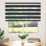 Jaluzea tip zebră, 140 x 175 cm, negru, vidaXL
