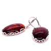 Cercei Argint 925 cu Chihlimbar Natural Baltic Oval 4.2cm - Bijuterii Elegante
