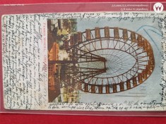 FERRIS WHELL -CHICAGO , ANII 1900 .Superba carte postala , interesanta