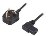 Cablu Alimentare 1.8m 3x0.75mm2 BS 1363 la IEC C13 90&deg; PVC