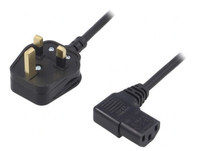 Cablu Alimentare 1.8m 3x0.75mm2 BS 1363 la IEC C13 90&amp;deg; PVC foto