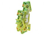 Term. &icirc;mbinare de șine 0,14-4mm&sup2; 2 piste 4 borne galben-verde