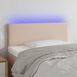 VidaXL Tăblie de pat cu LED, cappuccino, 80x5x78/88cm, piele ecologică