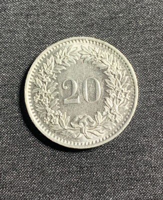 Moneda 20 rappen 1978 Elvetia foto