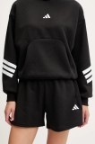 Adidas pantaloni scurți Future Icons culoarea negru, uni, high waist, JC5466