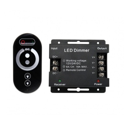 Controler touch pentru benzi LED monocrom elSales ELS-CTBLM, 12-24 Volti, 6 A, negru foto