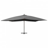 Umbrela suspendata cu stalp din lemn, antracit, 400x300 cm GartenMobel Dekor, vidaXL