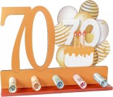 Decoratiune pentru 70 de ani Booshmall, lemn, maro, 25 x 18 cm