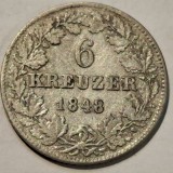 Germania Bavaria 6 kreuzer 1848 / Karlsruhe argint Frederic l, Europa