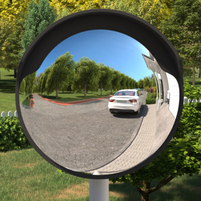 vidaXL Oglindă de trafic convexă exterior, negru, &amp;Oslash;60 cm, policarbonat foto