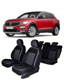 Set huse scaune dedicate VOLKSWAGEN T-ROC 2019-2021 Premium (Bancheta fractionata si husa cotiera), Umbrella