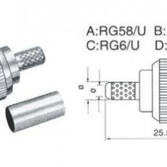 MUFA BNC RG58 TATA PENTRU SERTIZARE