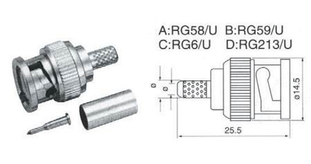 MUFA BNC RG59 TATA PENTRU SERTIZARE