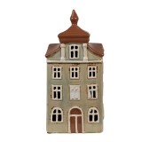 Cumpara ieftin Candela Casuta ceramica verde maro 12x9x25 cm