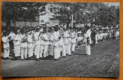 Foto militara interbelica ; Batalionul 8 Vanatori de Munte ; Fanfara foto