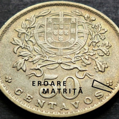 Moneda istorica 50 CENTAVOS - PORTUGALIA, anul 1946 *cod 3588 - EROARE