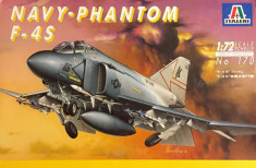 Macheta avion NAVY-PHANTOM F-4S (1:72) Neasamblat, kit complet, cutia originala! foto