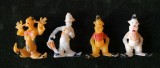 4 figurine plastic Romania clovni și Charlot